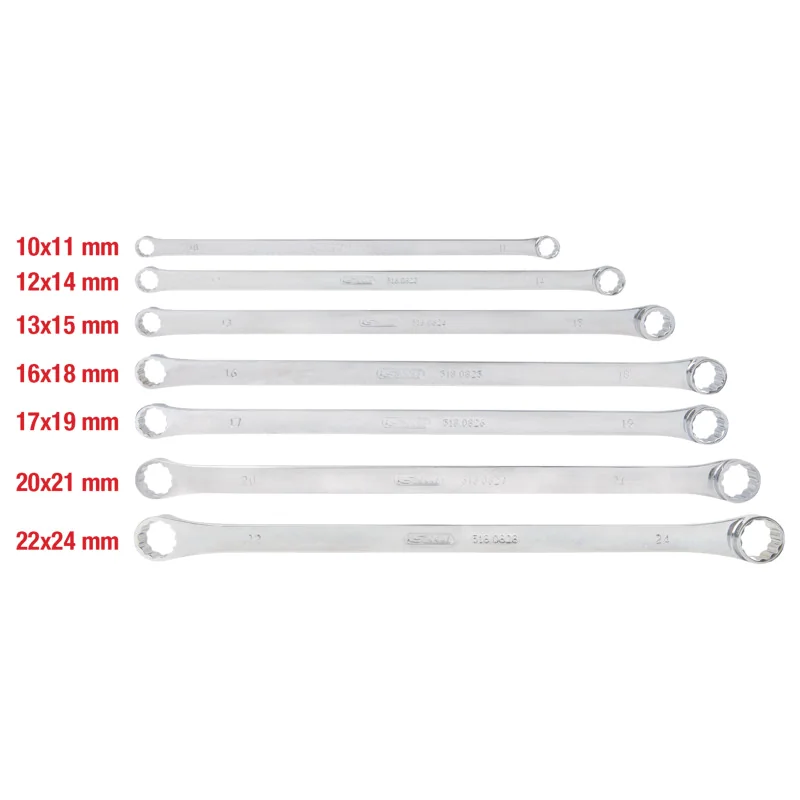 KS Tools - 5180830 - CHROMEplus Double Ring Spanner Set, XL, 7-Pcs.