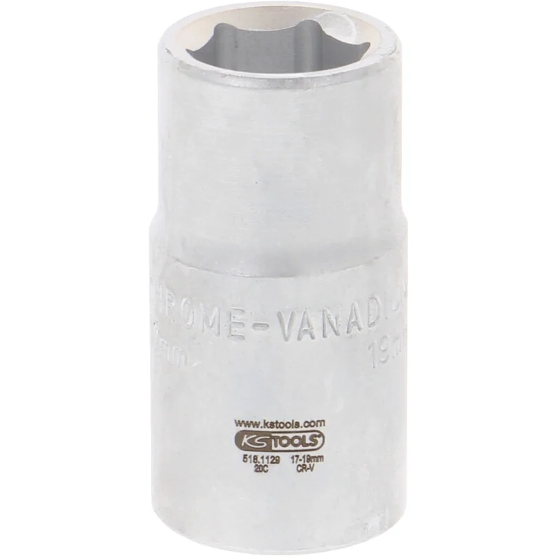 KS Tools - 5181129 - Telescopic Wheel Nut Wrench Socket, 17+19 Mm