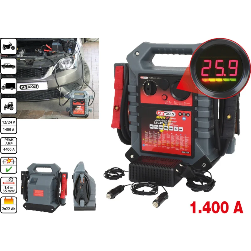 KS Tools - 5501720 - Battery Booster 12/24 V, 1400 - 700 A