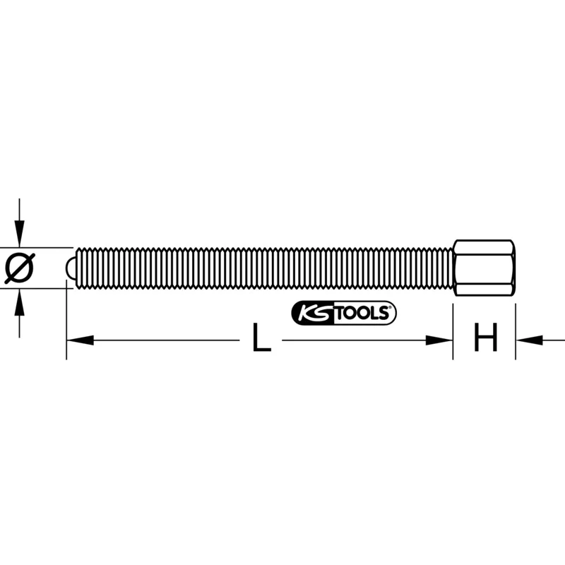 KS Tools - 6103602 - Puller Screw, 36mm,G1 Inch x11Gx360mm