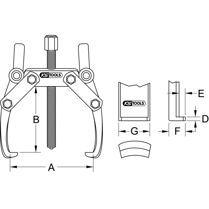 KS Tools - 6203401 - 2 Leg Puller, 20-170mm