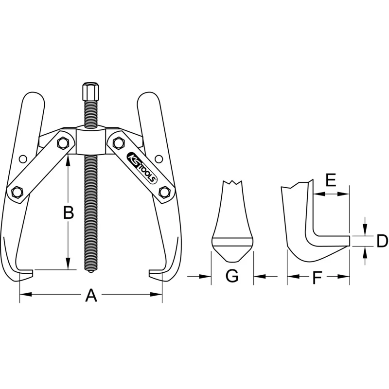 KS Tools - 6203604 - 2 Leg Puller, 50-300mm