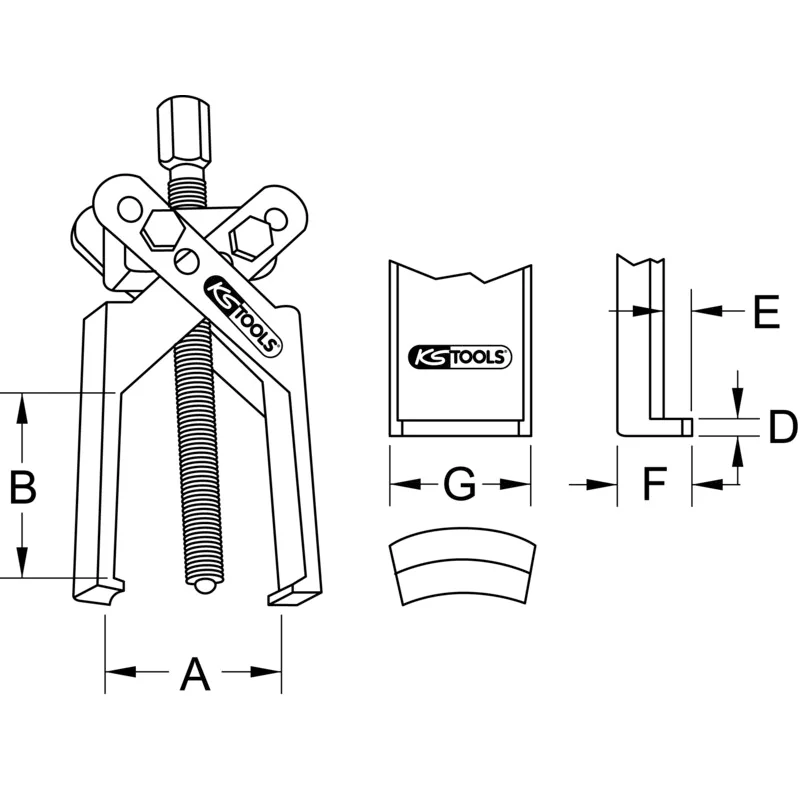 KS Tools - 6205202 - 2 Leg Puller, 10-140mm