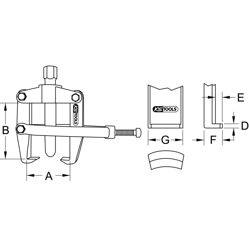 KS Tools - 6205403 - 2 Leg Puller, With Leg Clamp, 150mm