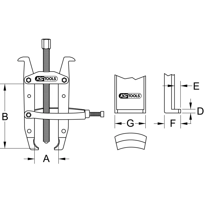 KS Tools - 6205502 - 2 Leg Puller, With Leg Clamp, 150mm