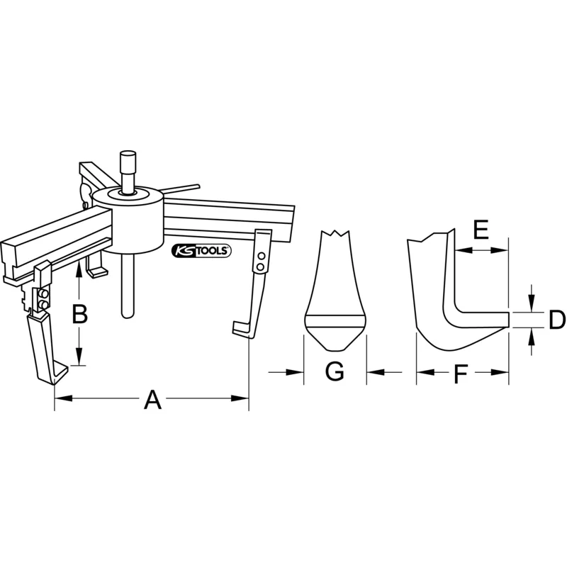 KS Tools - 6302301 - 3 Leg Puller, 150-700mm