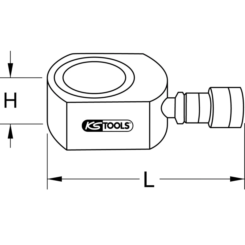 KS Tools - 6400140 - Flat Hydraulic Cylinder, 10 t