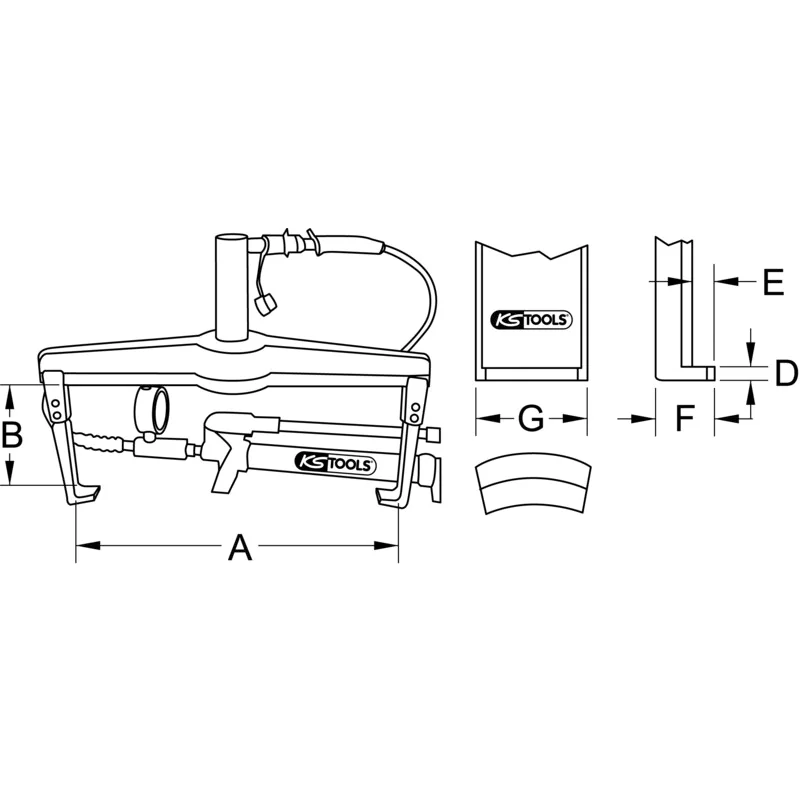 KS Tools - 6400215 - 2 Leg Puller, For Hydraulic, 15 t