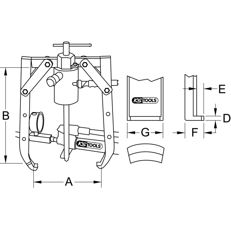 KS Tools - 6400220 - Hydraulic 2 Leg Puller, 20 T