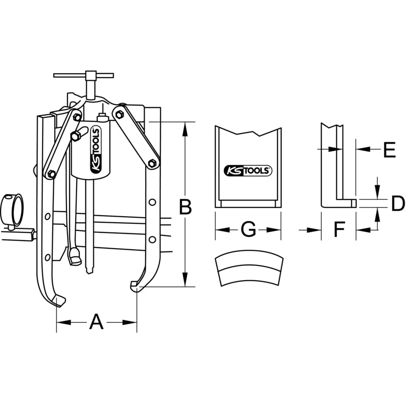 KS Tools - 6400350 - 3 Leg Puller, F. Hydraulic, 50 T