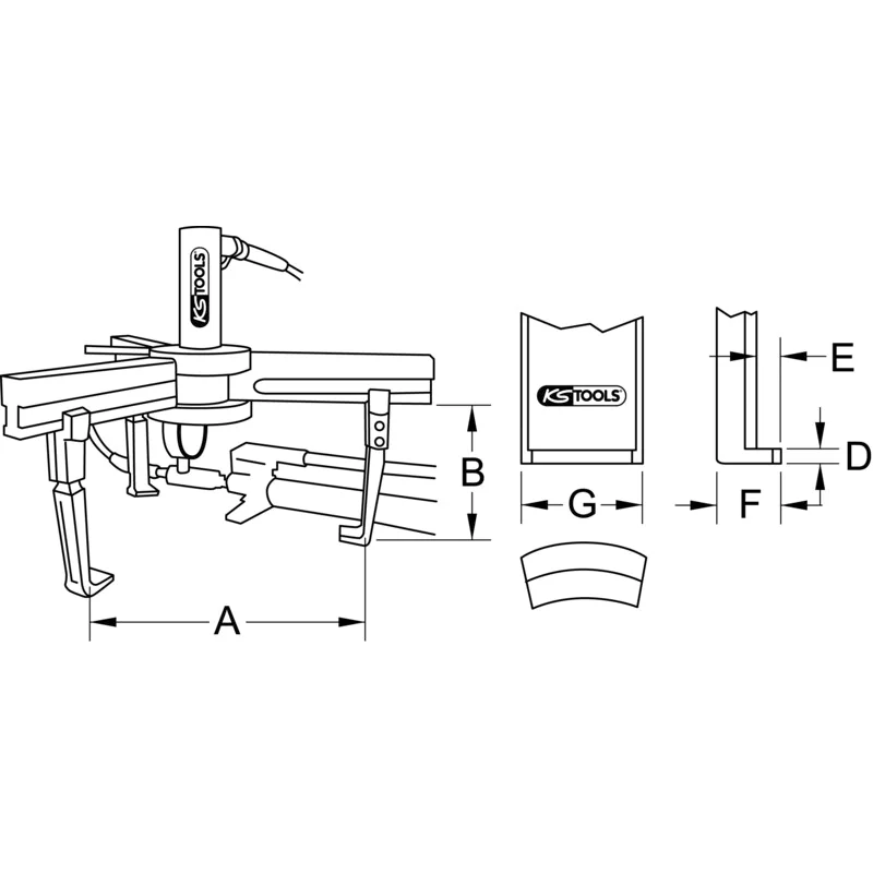 KS Tools - 6402317 - Hydraulic 3 Leg Puller, 17 T