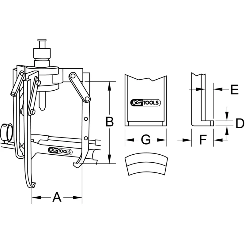 KS Tools - 6402415 - 3 Leg Puller, F. Hydraulic