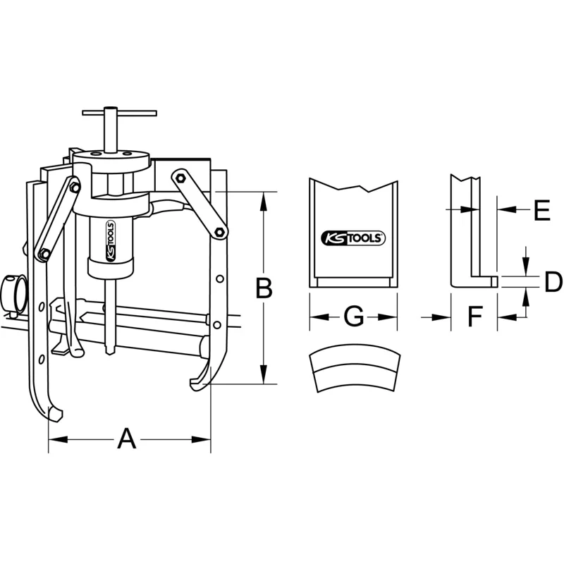 KS Tools - 6402430 - 3 Leg Puller, F. Hydraulic, 30 T