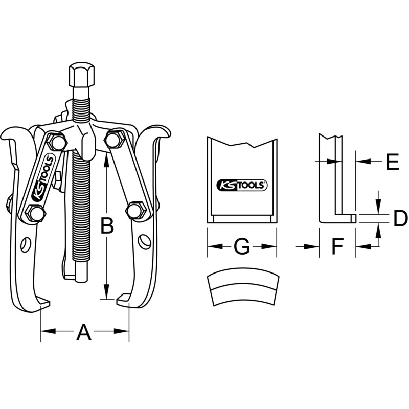KS Tools - 7001120 - Uni Puller 2 And 3 Leg, 70mm