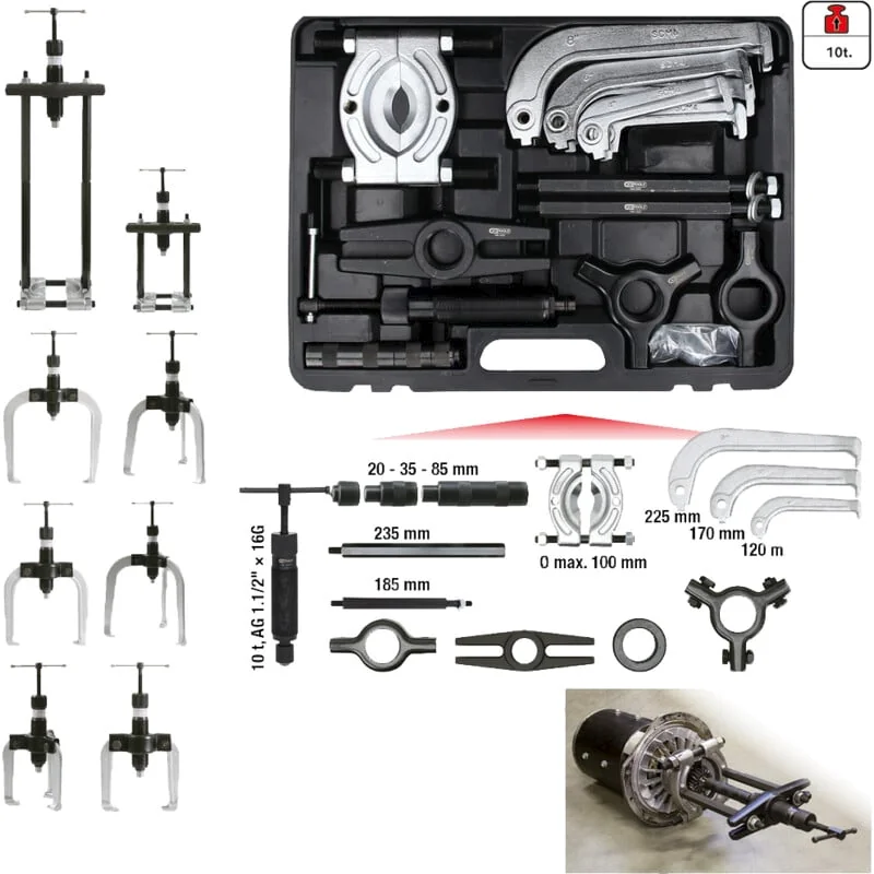 KS Tools - 7001200 - Hydraulic Puller Set, 2- And 3-Arm