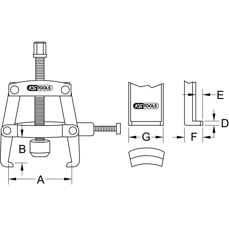 KS Tools - 7001260 - 2 Leg Puller, With Leg Clamp, 90mm