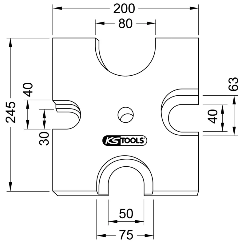 KS Tools - 7001738 - Universal Prism Plate Diameter 40.0/63.0/75.0/8