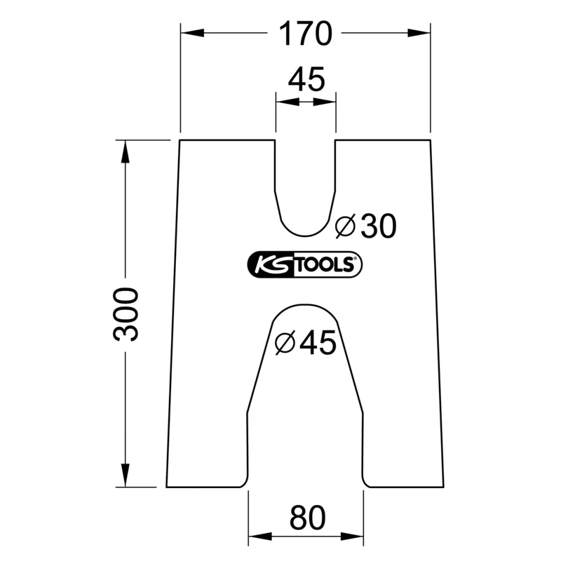 KS Tools - 7001744 - Prism Plate Extra Narrow, Diameter 30.0/45.0 mm