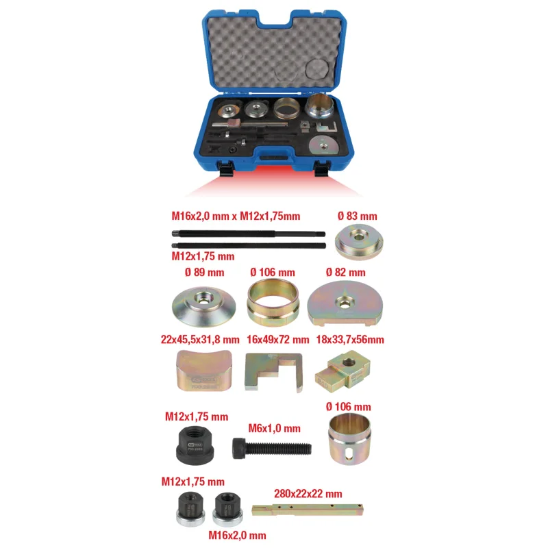 KS Tools - 7002250 - VAG Double Silent Bearing Tool Set, 19-Part