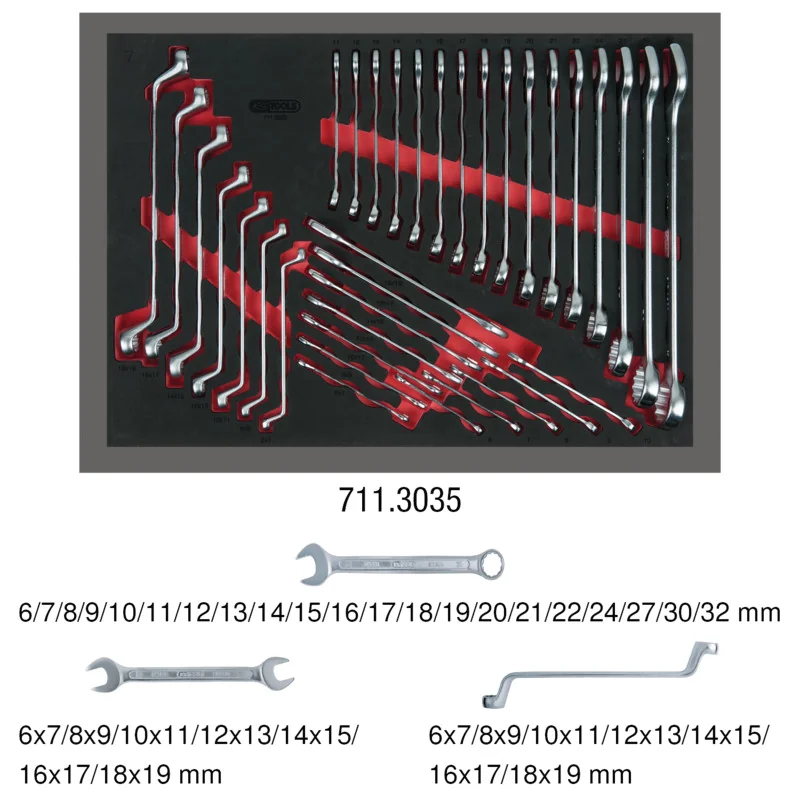 KS Tools - 7113035 - Wrench Set, 35-Piece, 1/1 System Insert