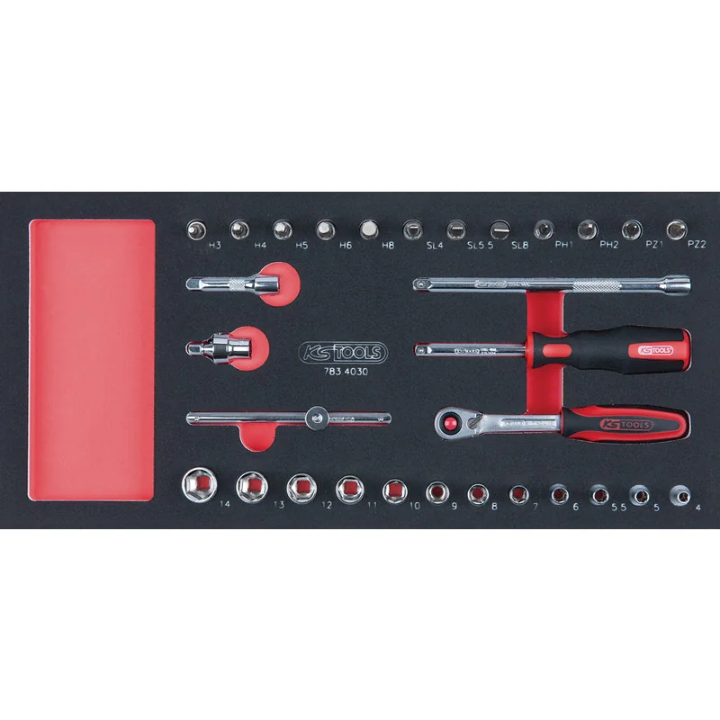 KS Tools - 7834030 - CHROME+ Socket Set, 1/4 Inch, 46pcs