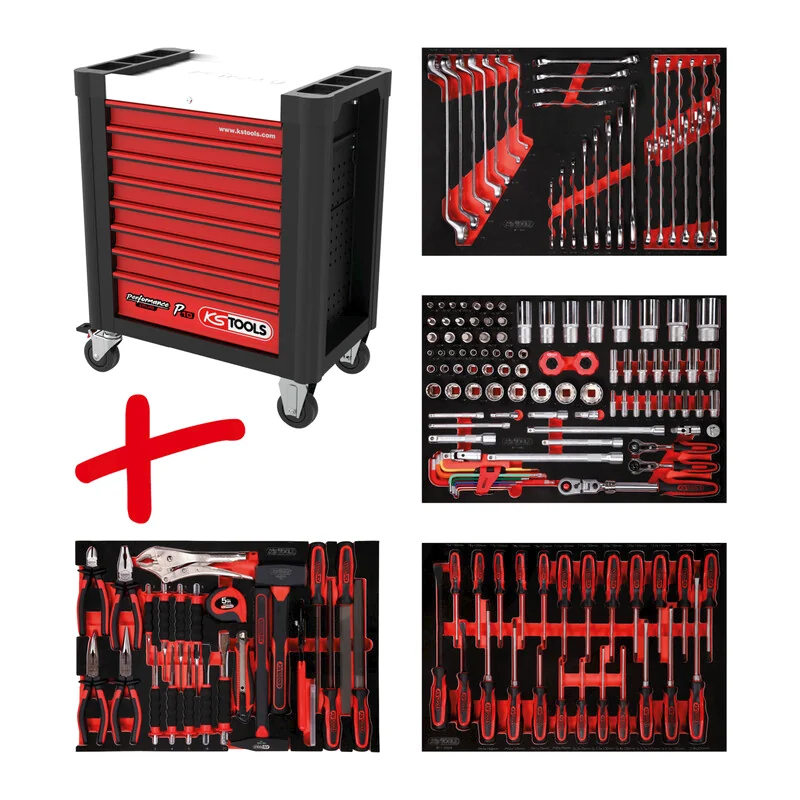 KS Tools - 8104180 - Workshop Trolley P10, With 180 Tools