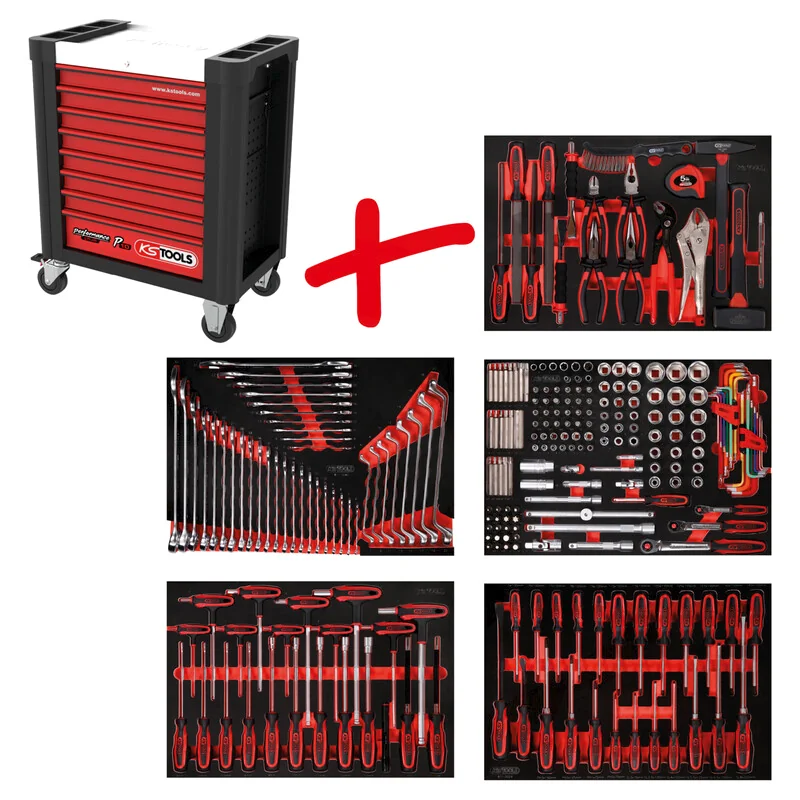 KS Tools - 8105262 - Workshop Trolley P10, with 262 Tools