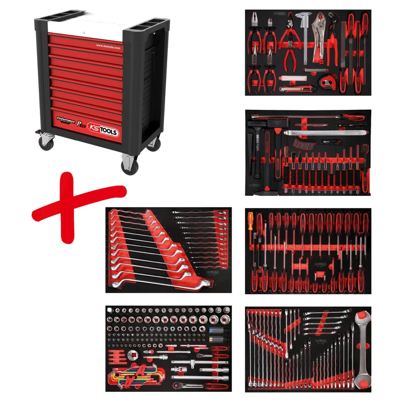 KS Tools - 8106284 - Workshop Trolley P10, with 284 Tools