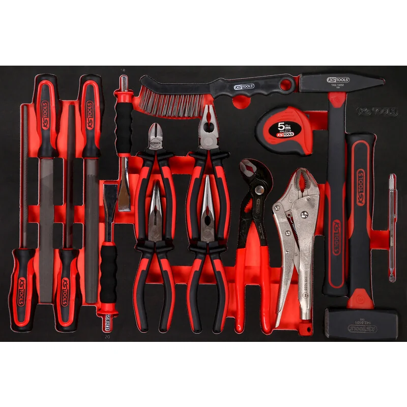 KS Tools - 8110017 - Tool Set Pliers Hammer Chisel