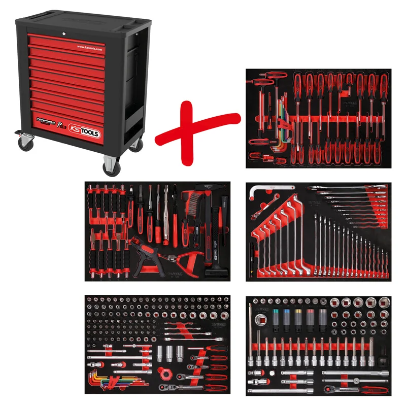 KS Tools - 8155299 - Workshop Trolley P15, With 299 Tools