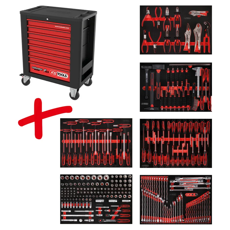 KS Tools - 8156271 - Workshop Trolley P15, With 271 Tools