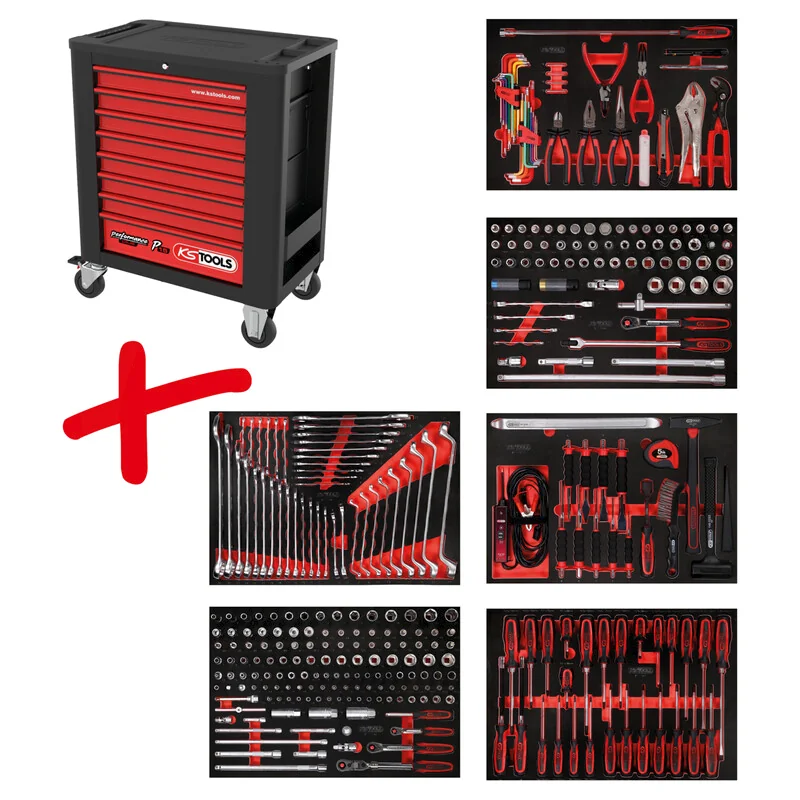 KS Tools - 8156338 - Workshop Trolley P15, With 338 Tools