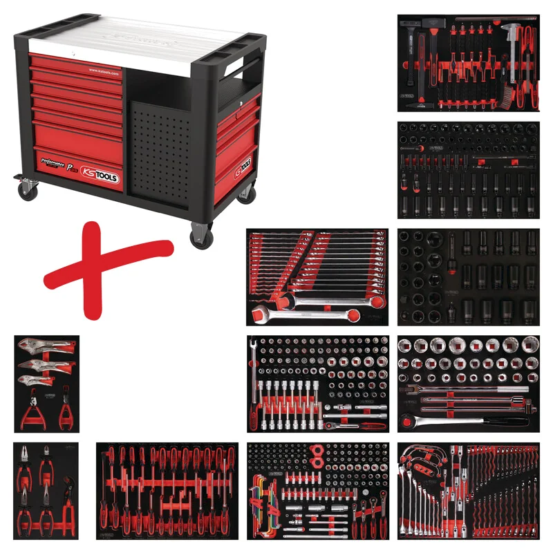 KS Tools - 83512549 - Workshop Trolley P35, With 528 Tools