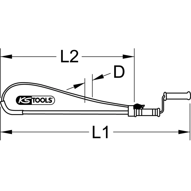 KS Tools - 9001996 - Toilet Unblocker, Diameter 30mmx0.9m
