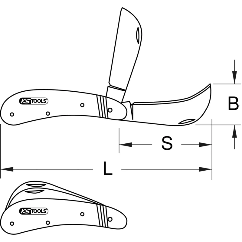KS Tools - 9072186 - Pen Knife, Straight+Sickle Blade