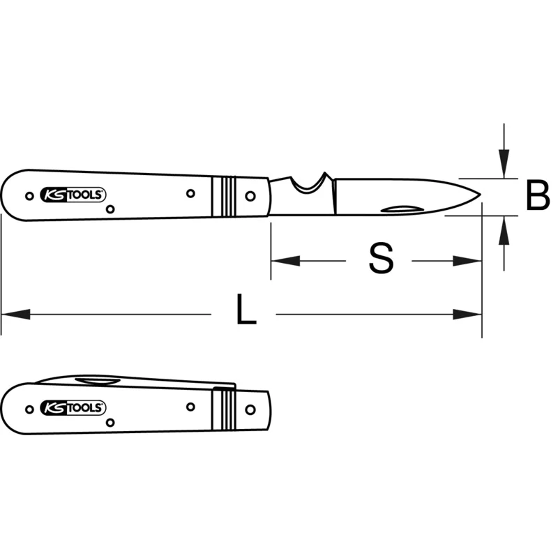 KS Tools - 9072187 - Folding Knife For Electricians, 1 Straig