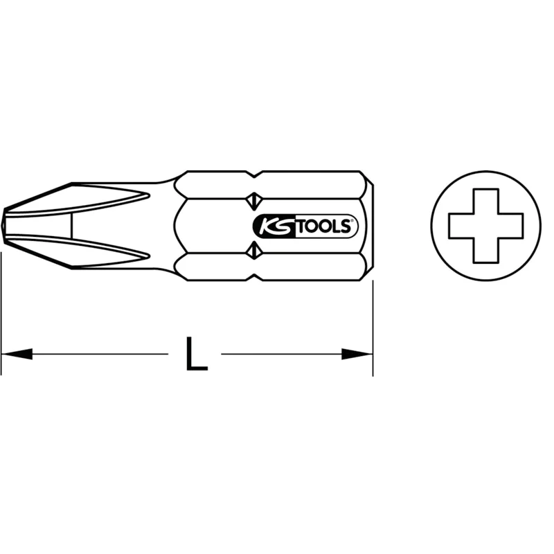 KS Tools - 9102202 - 1/4 Inch INOX+ Bit PHILLIPS®, PH1