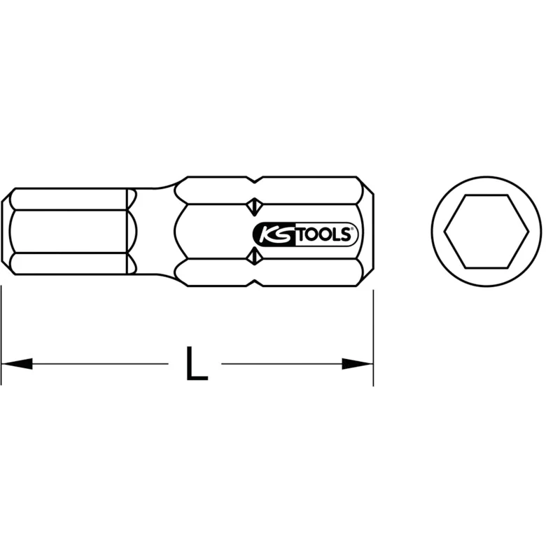 KS Tools - 9102258 - 1/4 Inch INOX+ Bit Hex, 5pcs, 4mm