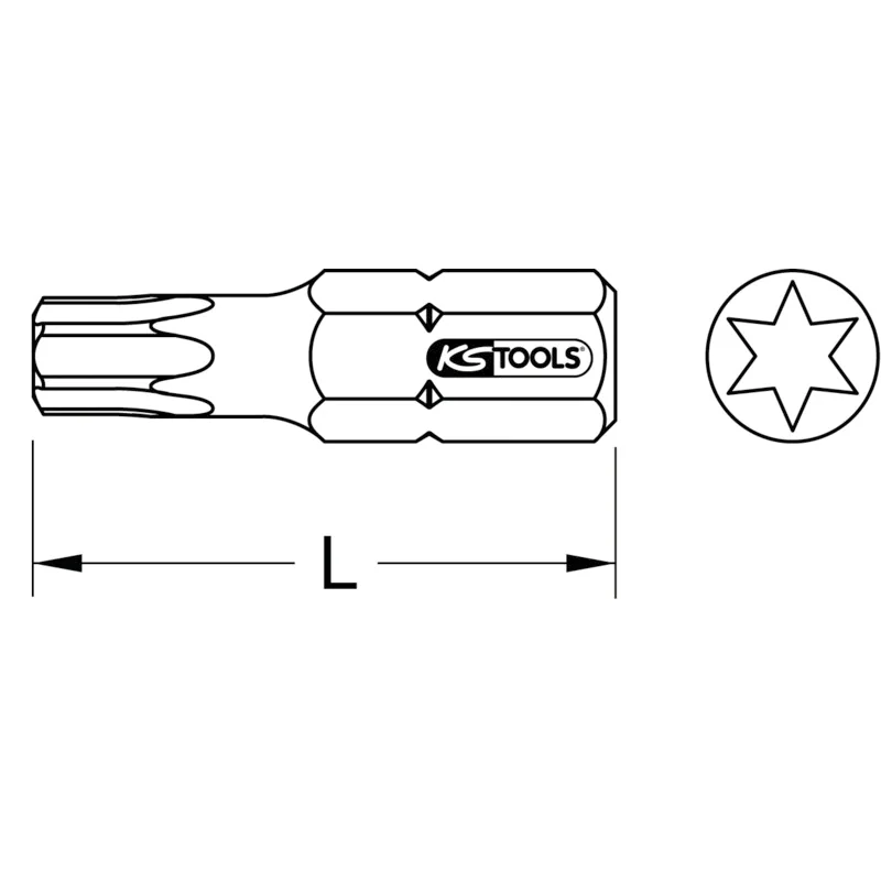 KS Tools - 9102312 - 1/4 Inch INOX+ Bit TX, 25mm, 5pcs, T10
