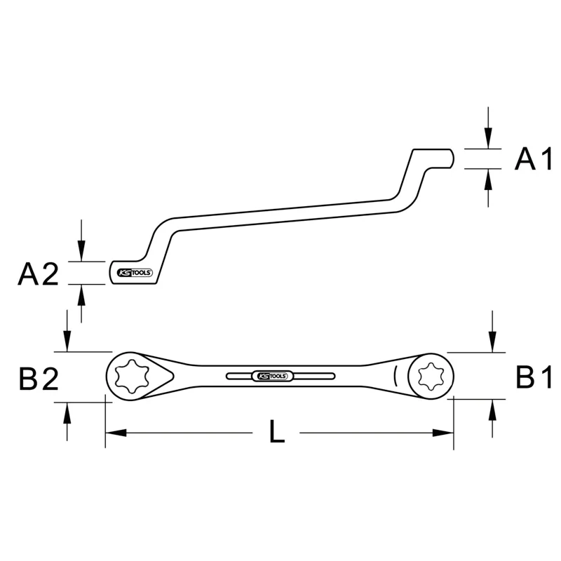 KS Tools - 9110364 - Classic Ring Spanner ETX, E14XE18