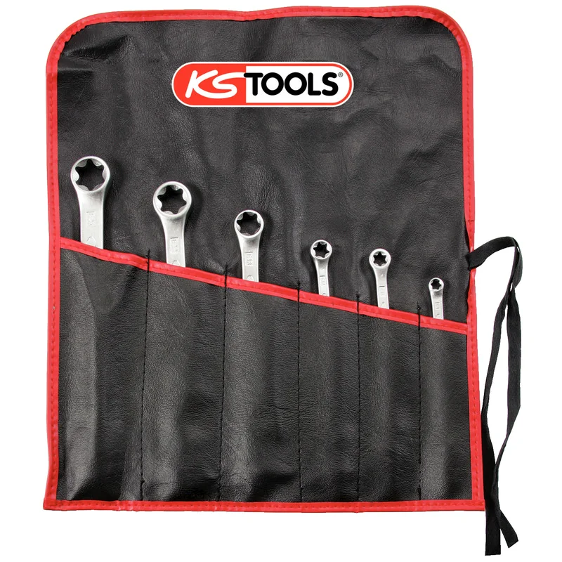 KS Tools - 9110370 - TX-E Double Ring Spanner Set, 6 pcs., E6XE8-E20XE24