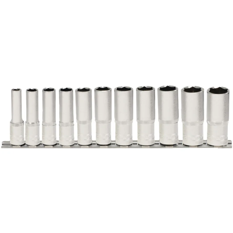 KS Tools - 9110611 - CLASSIC Hex Socket Set Deep, 11 Pcs, 3/8 Inch