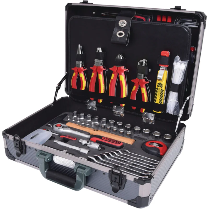 KS Tools - 9110628 - 1/4 Inch + 1/2 Electrician Tool Case, 128-Pcs.