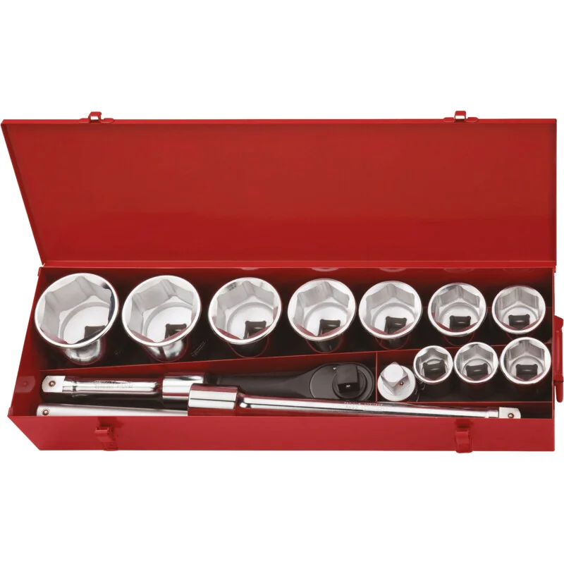 KS Tools - 9110815 - 1 Inch Socket Wrench Set, 15 Pcs.