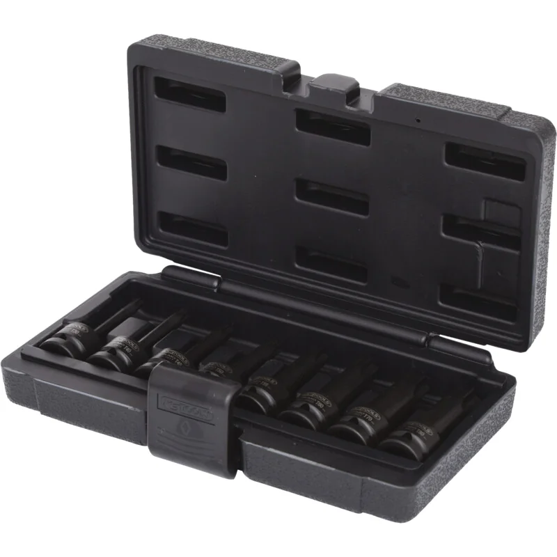 KS Tools - 9110901 - 1/2 Inch Impact Bit Socket Set For TX Bolts, 8 Pcs., T30-T80