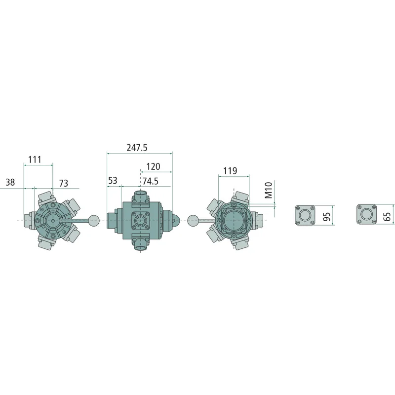Polmac - VTDC3100 - 6-Way Ball Valve