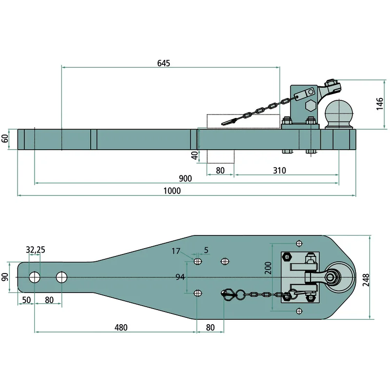 Scharmüller - 009602500A02 - Support Plate K80® Landini 7-160, 7-175
