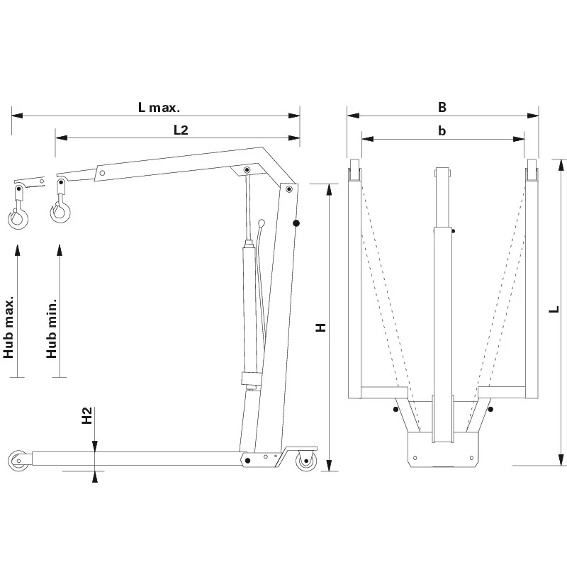 AC Hydraulic - WJN10-EUR - Hydraulic workshop crane