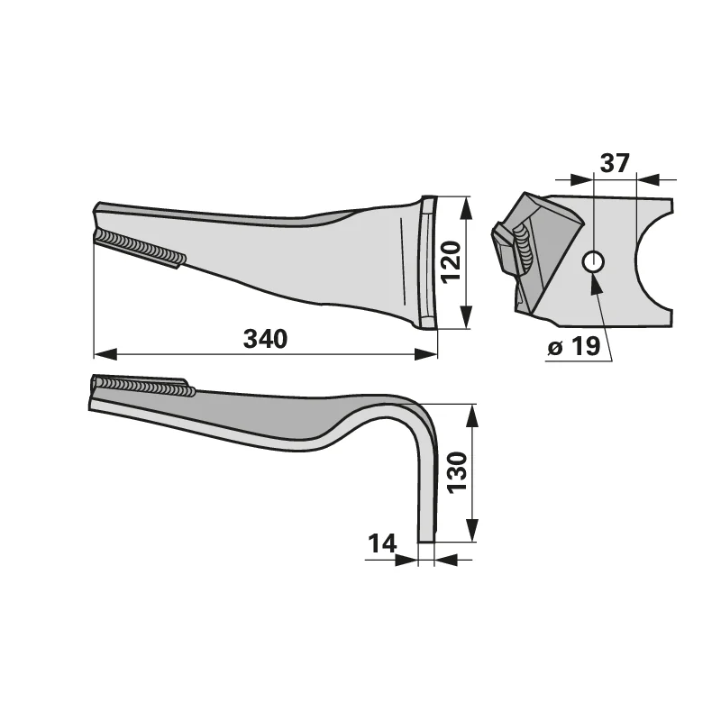 Agricarb - DAM2337-OD - Rotary harrow tine