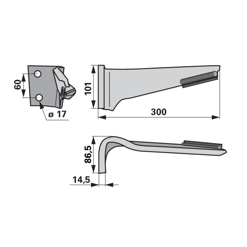 Agricarb - DBR0184G - Rotary harrow tine